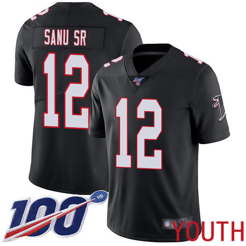 Atlanta Falcons Limited Black Youth Mohamed Sanu Alternate Jersey NFL Football #12 100th Season Vapor Untouchable